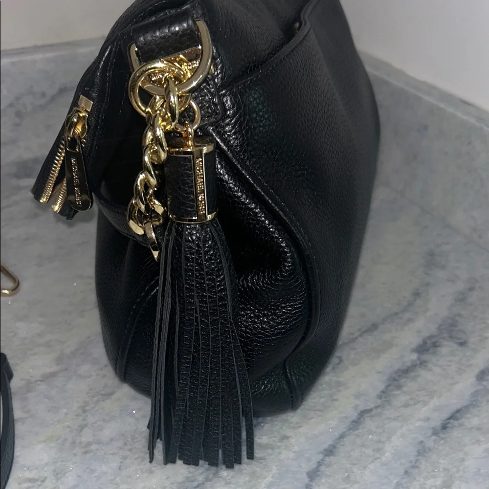 Michael Kors Black Pebbled Leather Crossbody with Gold Hardware - Picture 16 of 16